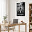 «Black and White Silhouette Runner on Stadium Track», art mural-323966894