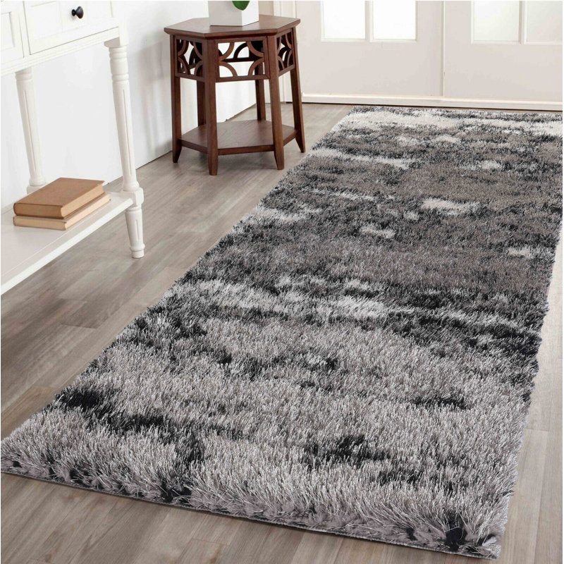 Tarbox Solid Colour Shag Area Rug, Runner 60 x 220cm