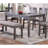 Dining Room Furniture Simple 6Pc Set Dining Table 4X Side Chairs And A Bench Solid Wood And Veneers