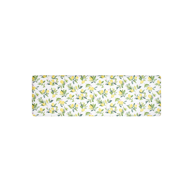 Limon Yellow and White Anti-Fatigue Comfort Mat, 60in x 20in