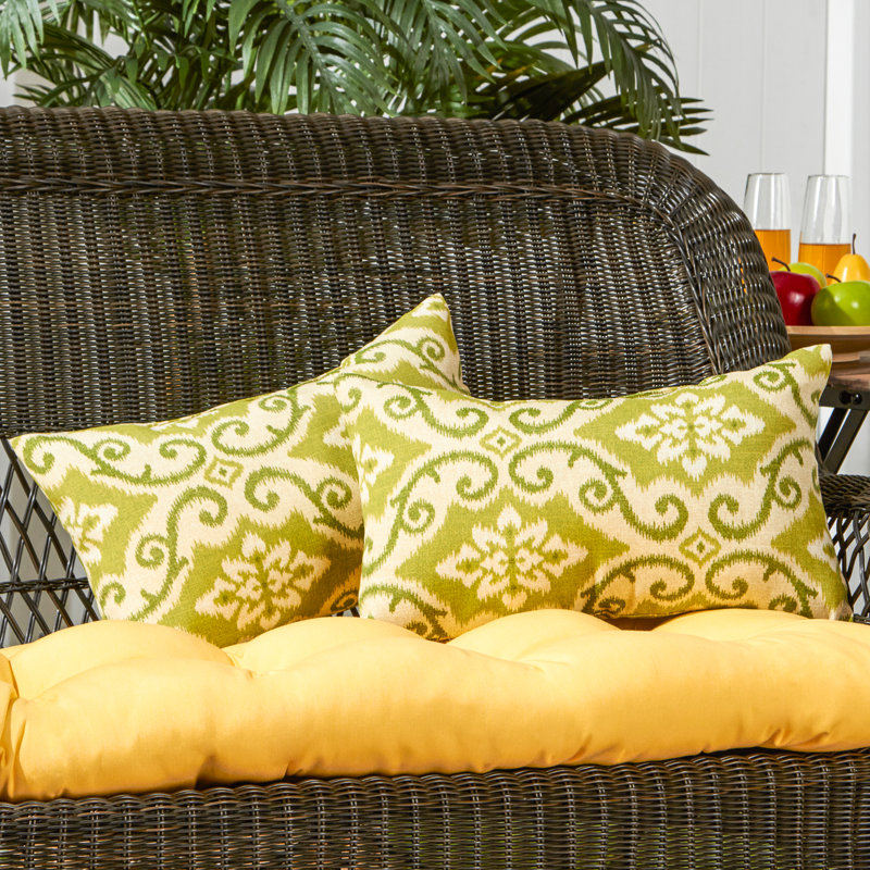 Henrich Indoor/Outdoor Striped Lumbar Pillow, Shoreham Ikat