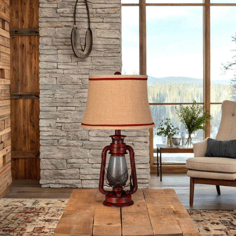 Metal and Glass Table Lamp