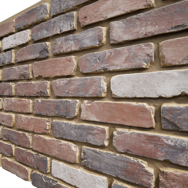 Panneau de fausses briques vieillies EverStone, l 46 7/8 po x H 27 po x P 1 1/4 po, couleur rose fumé, Rose fumé