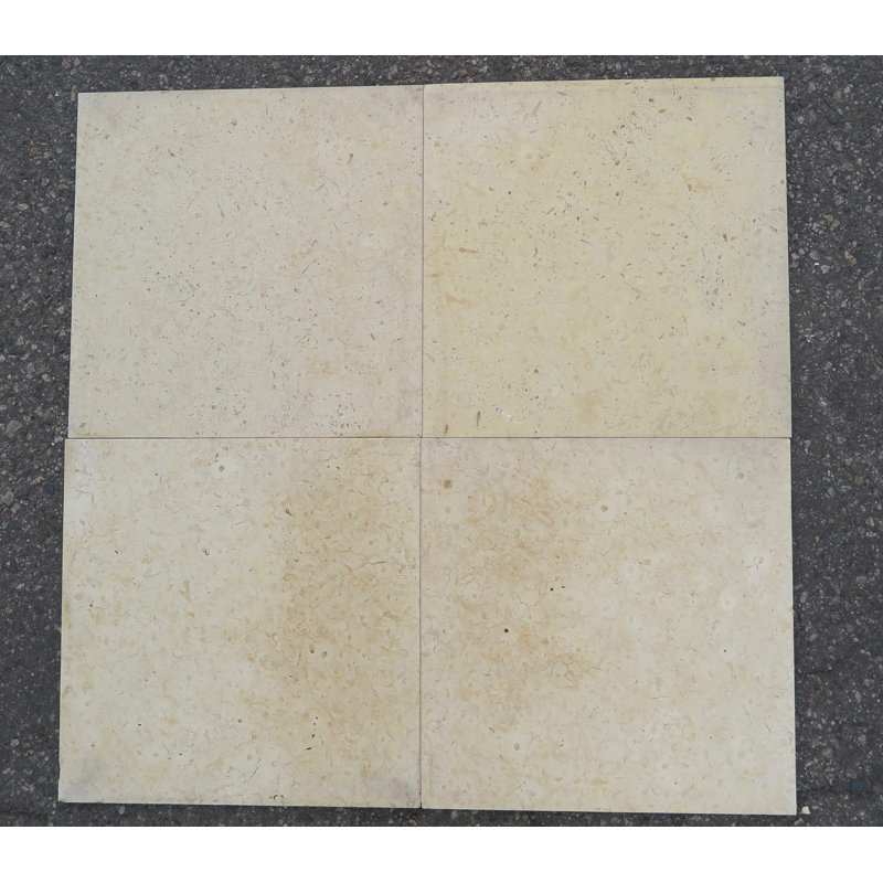 16" x 16" Limestone Stone Look Wall & Floor Tile, Honed Ramon Bone
