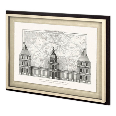 Envorons Of Paris 2 by Christopher James Hand Embelished Framed Art Print Matted under Glass