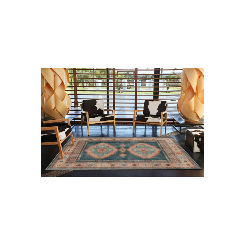 Tapis cubique à motif floral multicolore lavable à la machine, Tapis de couloir 2 pi 6 po x 6 pi 7 po inclus