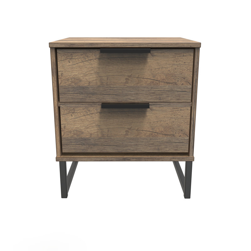 Fully Assembled Abdulhaq 2 Drawer Bedside Table