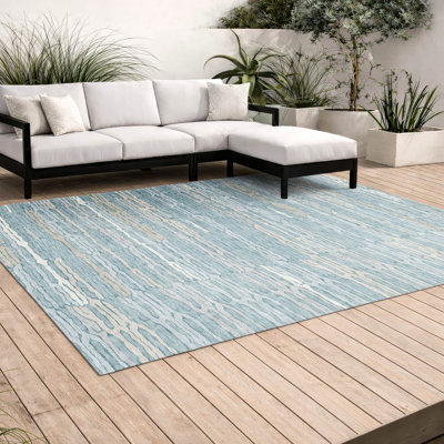Tapis rayé Ceajay ACN3114 lavable à la machine pour l'intérieur et l'extérieur