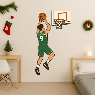 Personalized Couple Name Basketball Room Decor - Basketball Wall Decor For Home Office - Basketballs Walls Decal Custom Names Christmas Gift