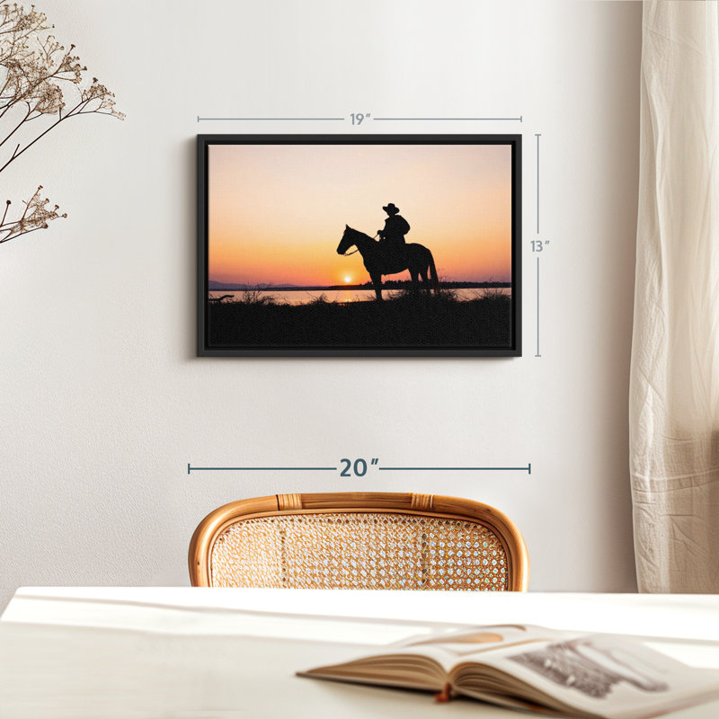 «Cowboy Silhouette Wall Art», H 13 po x l 19 po