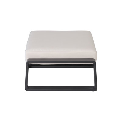 Modern 2 Ottomans With Comfortable Beige Seat Cushions In Brown And - Furniture