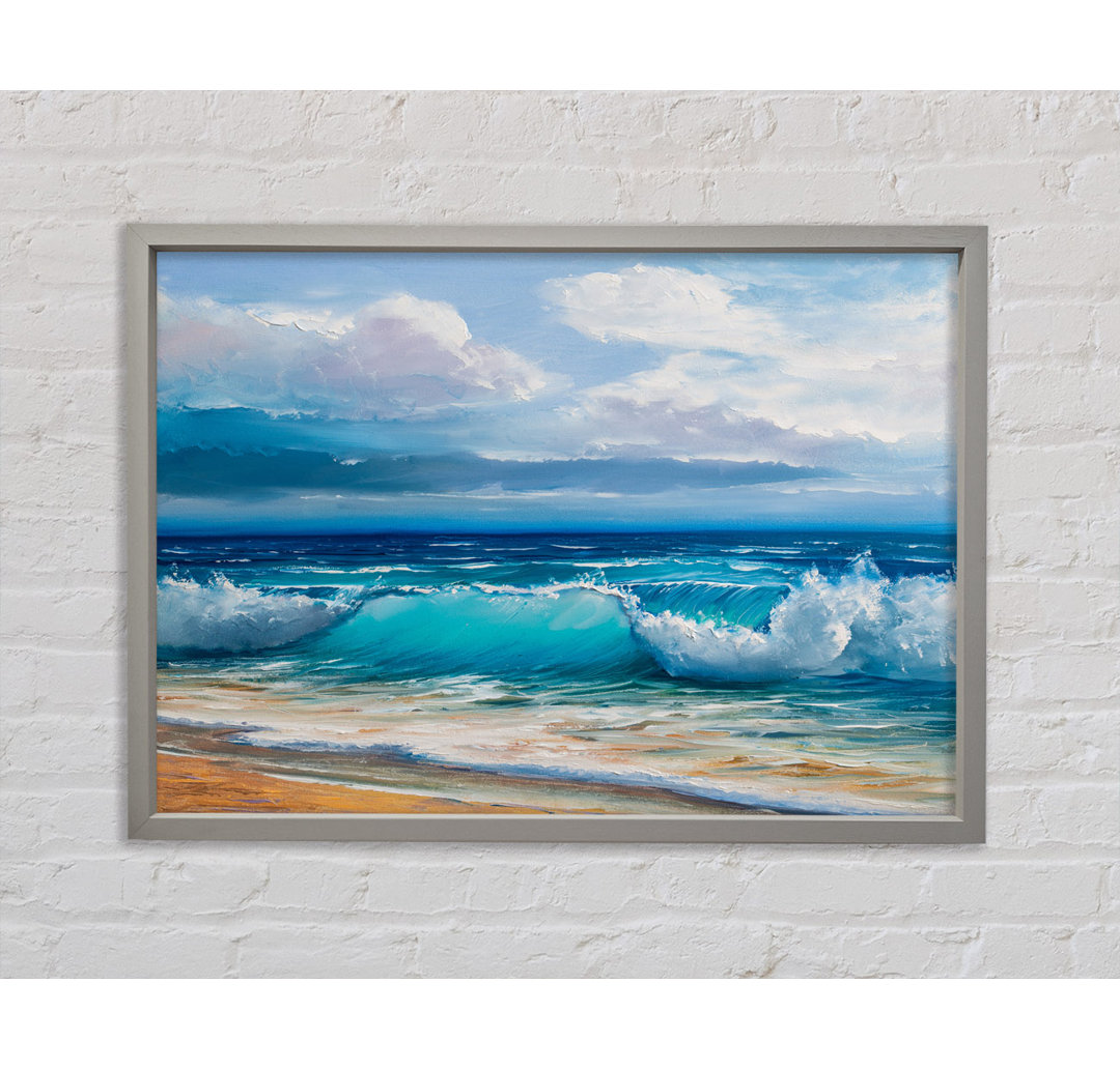 Swirling Waves Hit The Beach - Einzelbildrahmen Kunstdrucke auf Leinwand