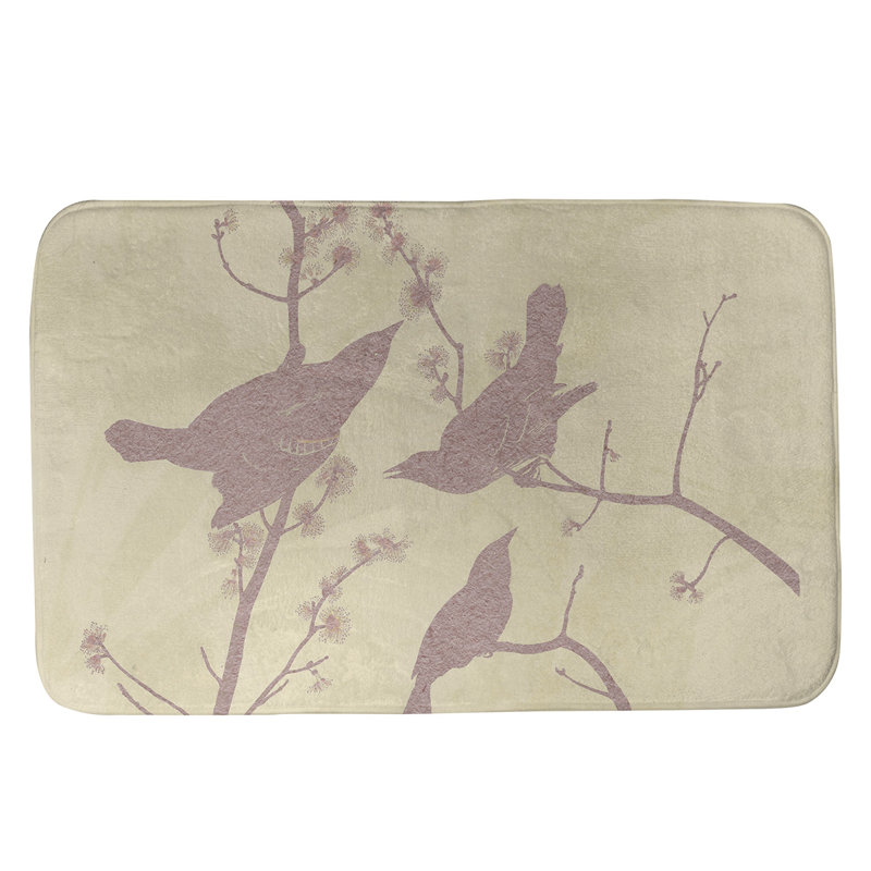 Tapis pour salle de bain starling à oreilles, l 17 po x L 24 po, Rose / beige