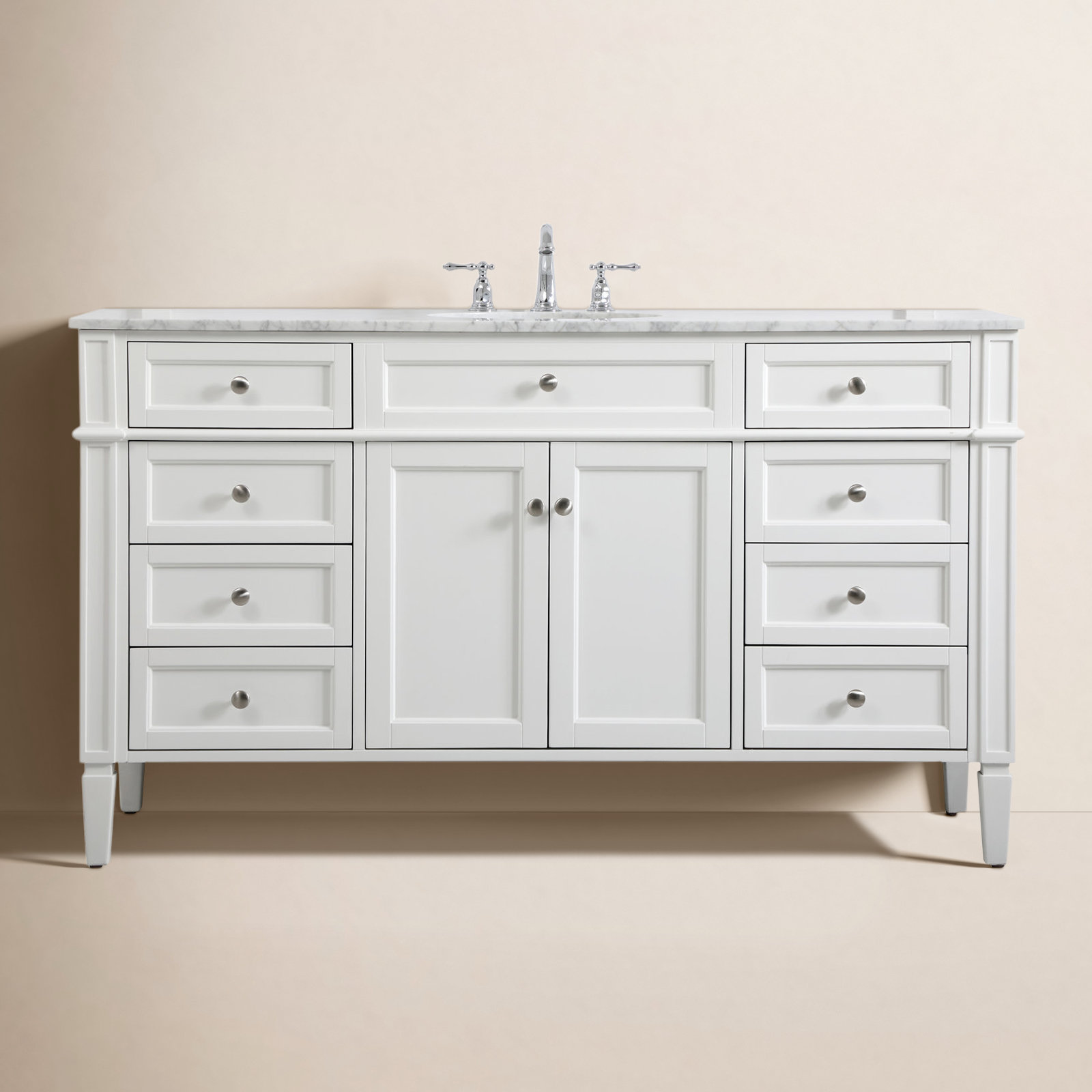 Rivers 60'' Single Bathroom Vanity, White