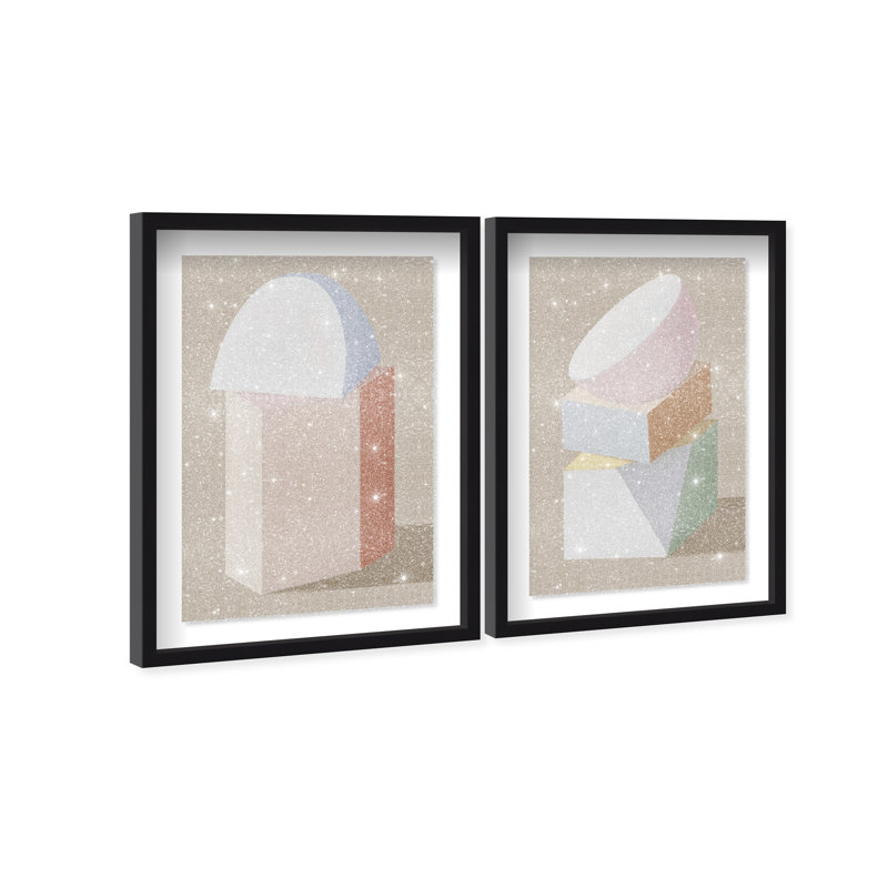 Sculptural Set Set by Oliver Gal, 11.5"H x 16.5"W, Black Shadowbox