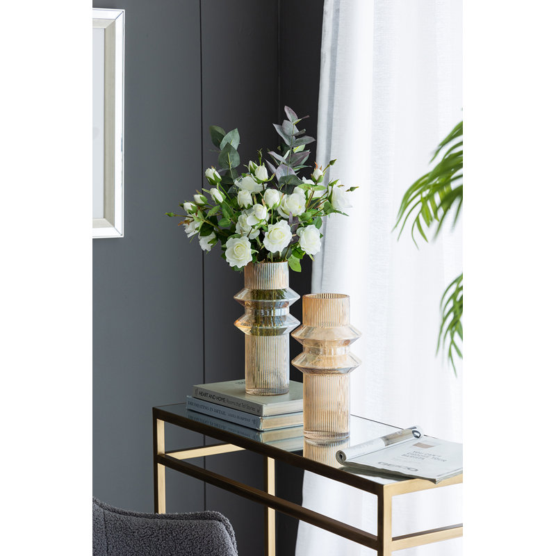 Vase de table en verre, Jaune