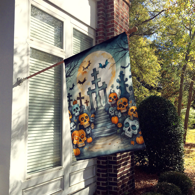 Double Sided 40 in. H x 28 in. W Polyester Halloween House Flag