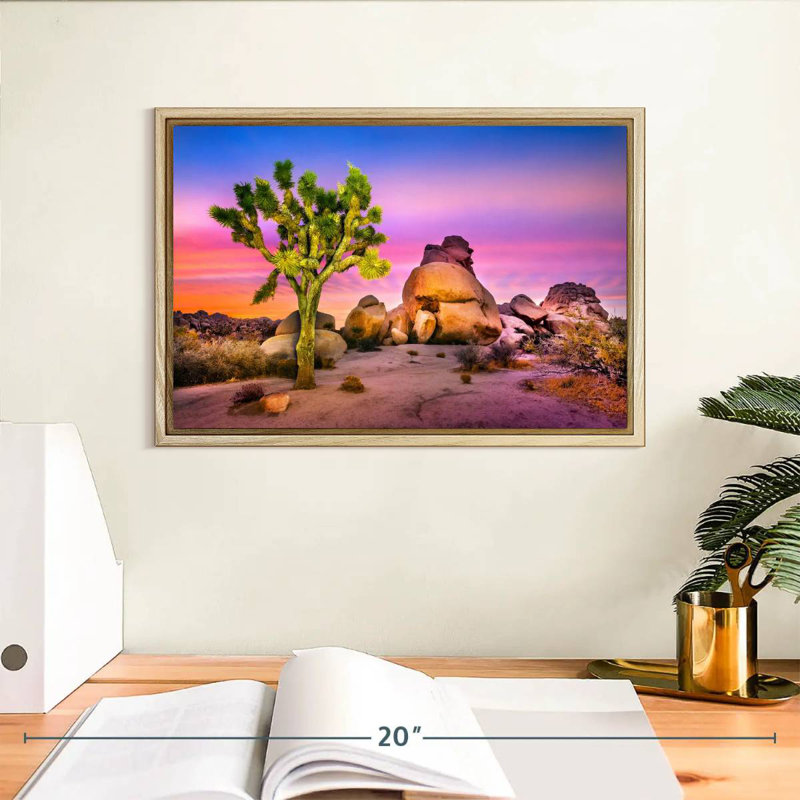Joshua Tree National Park IV, Cadre flottant en bois naturel, 13 po x 9 po
