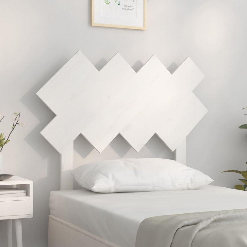 Leangelo Solid Wood Headboard, White, 92 x 81 cm