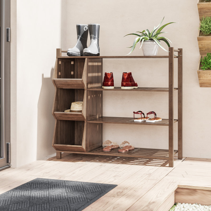 13 Pair Solid Wood Shoe Rack