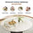 53.15" Round White Ceramic Sintered Stone Dining Table Set for 4 with Metal Base-1290164271