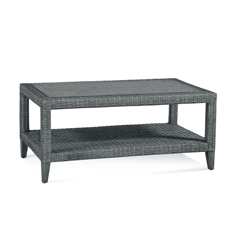 Long Beach Glass Cocktail Table, Nickel