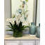 Faux Orchids in Glass Vase with Moss