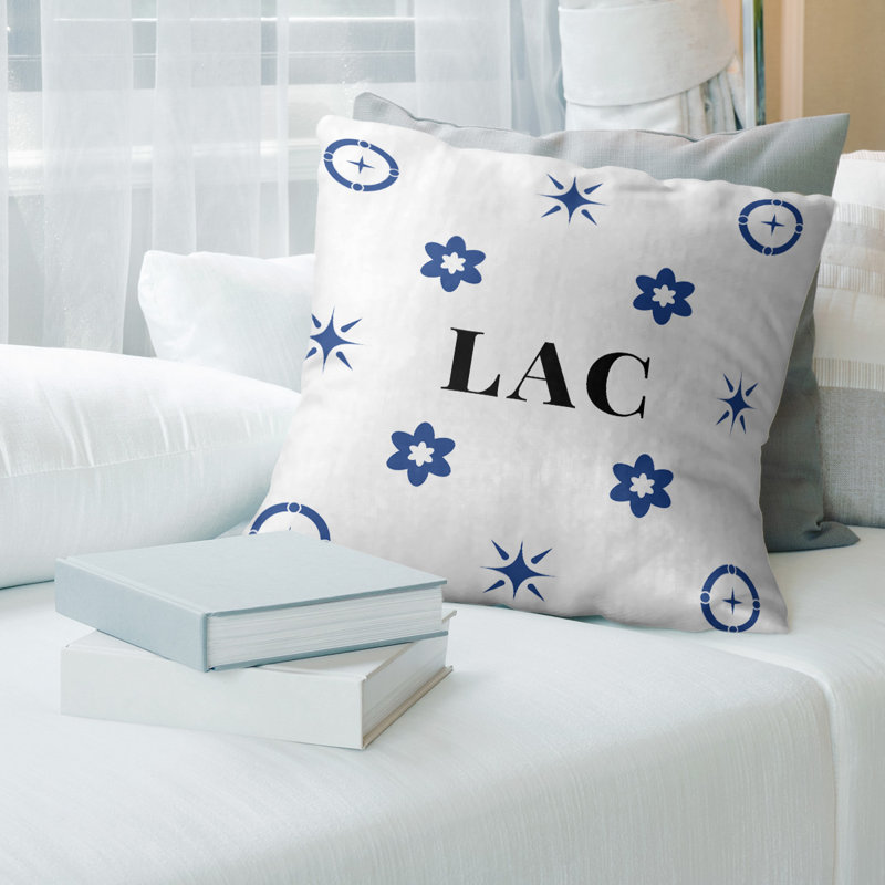 Coussin en coton Los Angeles, Los Angeles, bleu, blanc, 26 pouces x 26 pouces