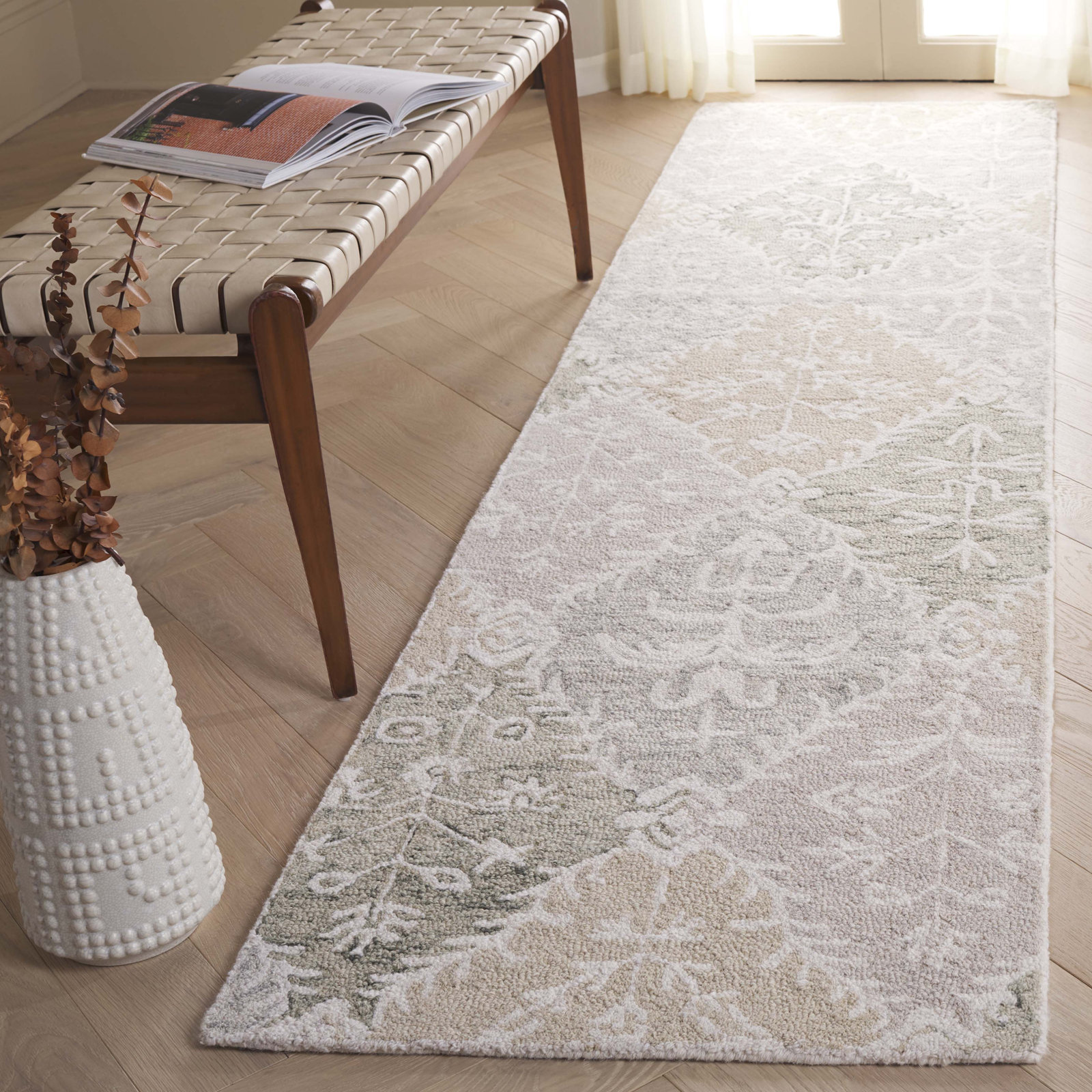 Garvin Hand-Tufted Wool Floral Rug, Runner 2'3" x 9'