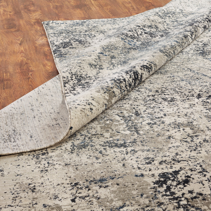 Mayes Abstract Area Rug in Ivory/Gray, Rectangle 2' x 3'