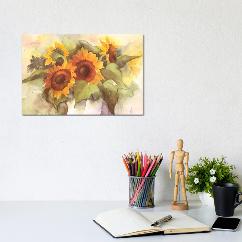 Flower Composition IV by Franz Heigl - Wrapped Canvas Painting, 20.32 cm H x 30.48 cm W