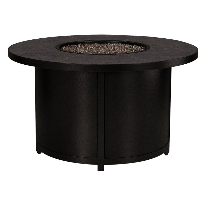 Capri Iron Outdoor Fire Pit Table, 24" H x 42" W x 42" D, Urban Shift, Carbon Black