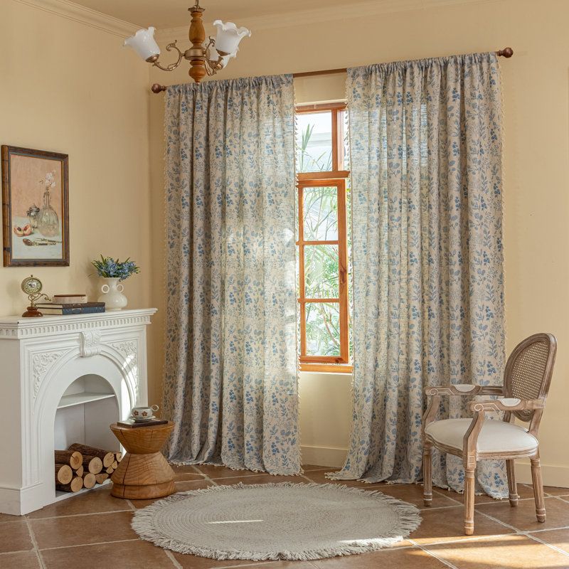 Polyester Exquiste Pattern Print Curtains 2 Panel, 52" W x 96" L