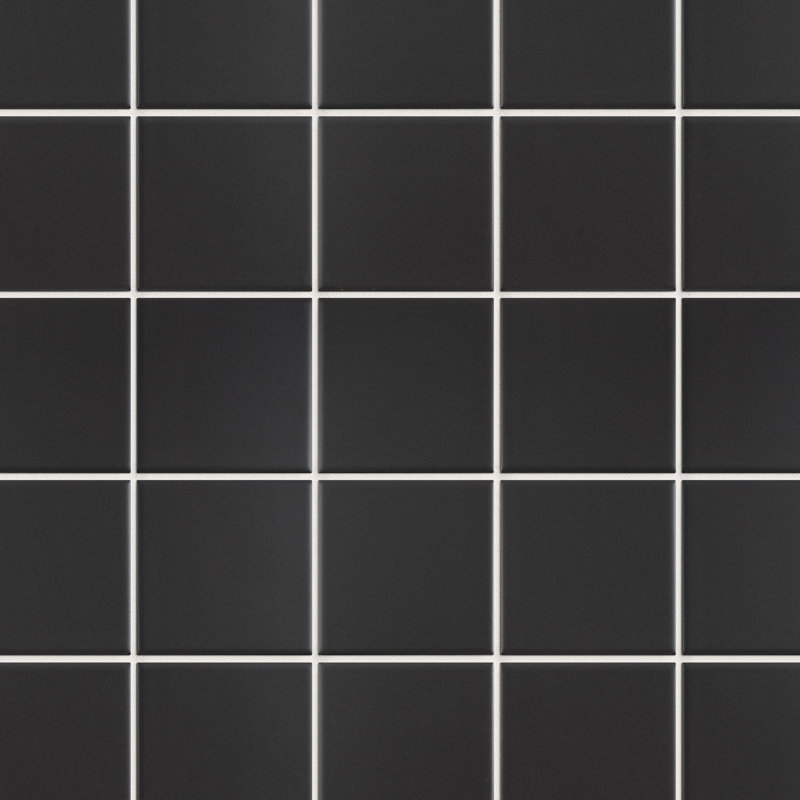 Porcetile 11.82 in. x 11.82 in. Squares Matte Porcelain Mosaic Wall and Floor Tile, Dark Gray