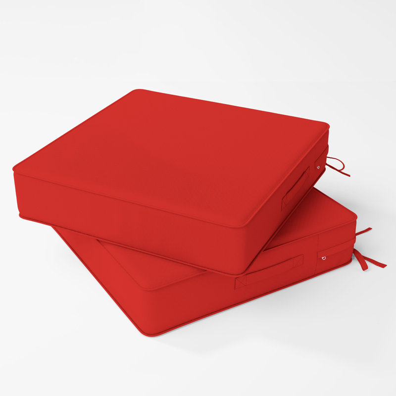 Coussins de chaise d'extérieur 19 x 19 x 4, L 19 po x P 19 po, Rouge, 4''