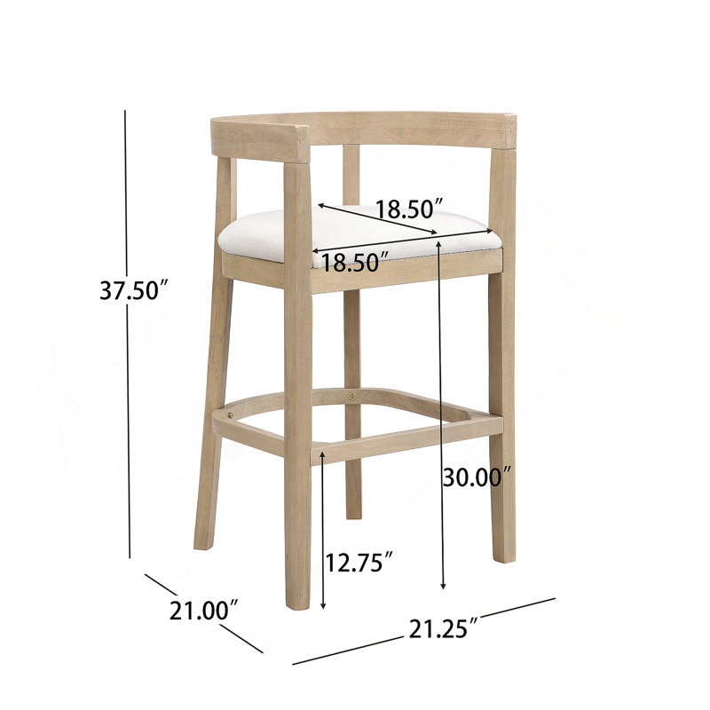 Tabourets de bar (ensemble de 2), Naturel