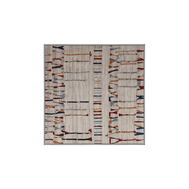 Tapis gris lavable à la machine, Carré 3 pi