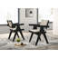 Ensemble de chaises et console à accoudoirs en ébène 3 pièces l 21 po avec base piédestal Jacopo-1145746706-1145746702