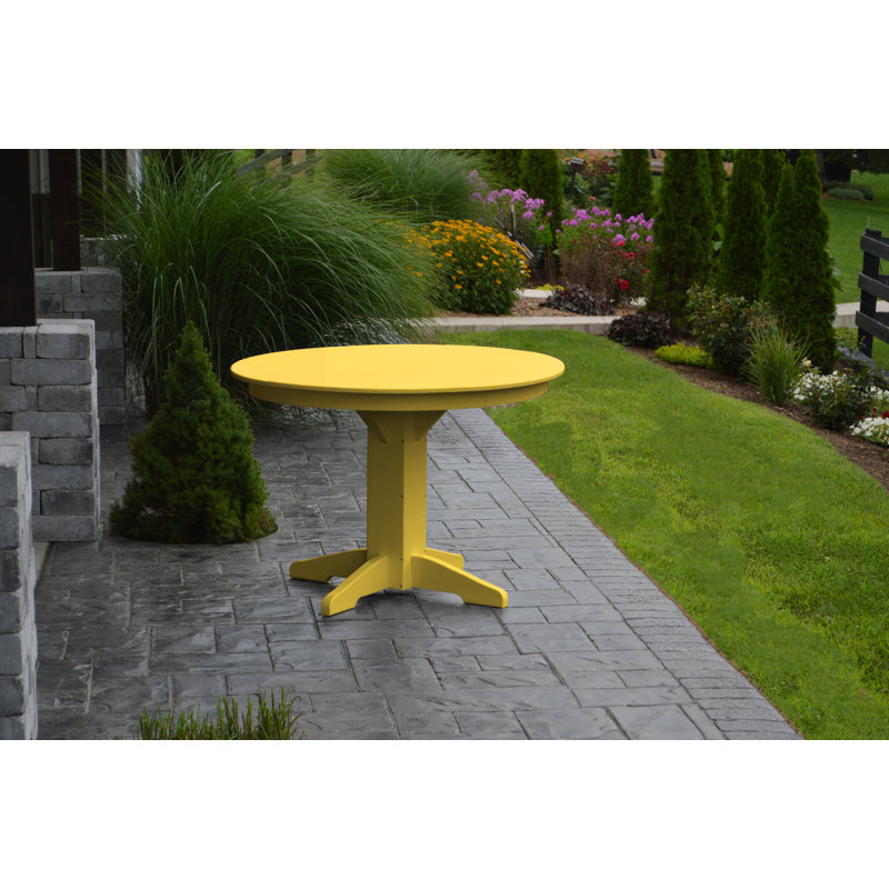 Nettie 4 - Person Patio Dining Set with Round Table, Lemon Yellow