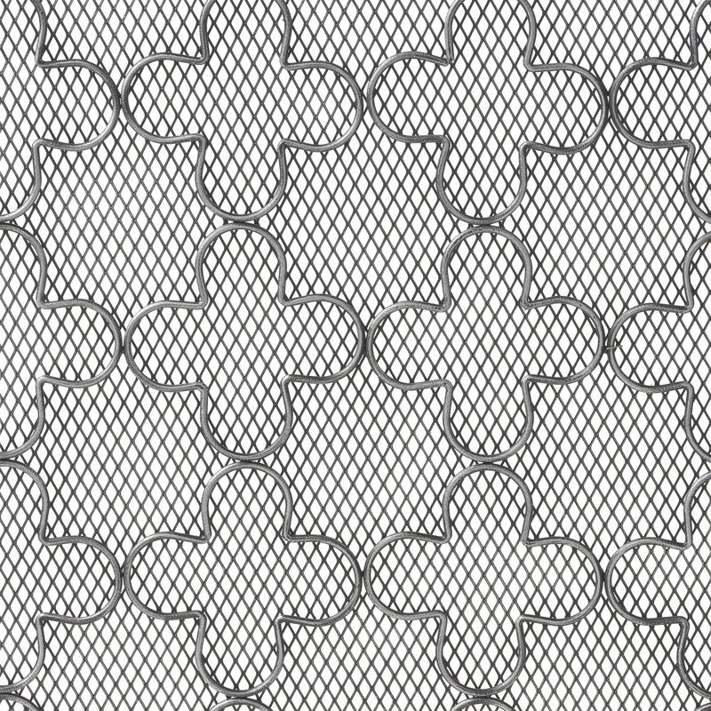 30X41 Fireplace Screen, Classic Clover Trellis Pattern, Black Iron