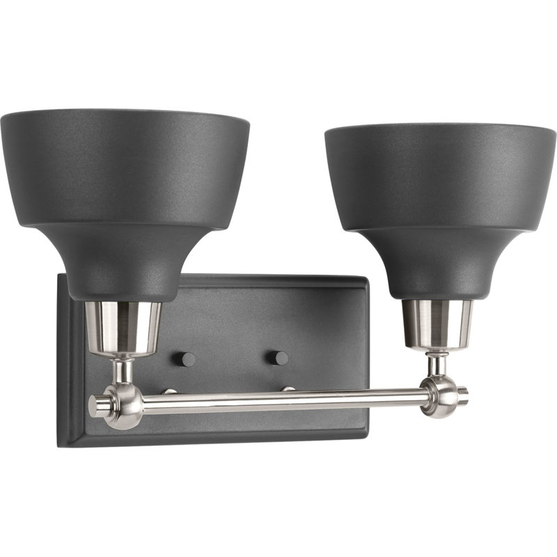 Éclairage pour meuble-lavabo à intensité variable Mable, Nickel brossé, Noir