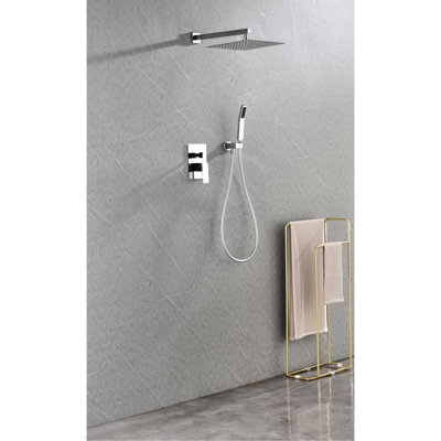 Douche de salle de bain - Tête de pluie avec fonction autonettoyante et fabrication en laiton, tuyau de finition standard de luxe américain - Corps