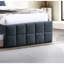 Tête de lit gigogne pleine grandeur incontournable de style contemporain avec tête de lit tapissier en lin gris anthracite et lit gigogne avec lit gigogne