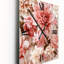 Horloge murale fleurie avec œillets roses et blancs-99001965