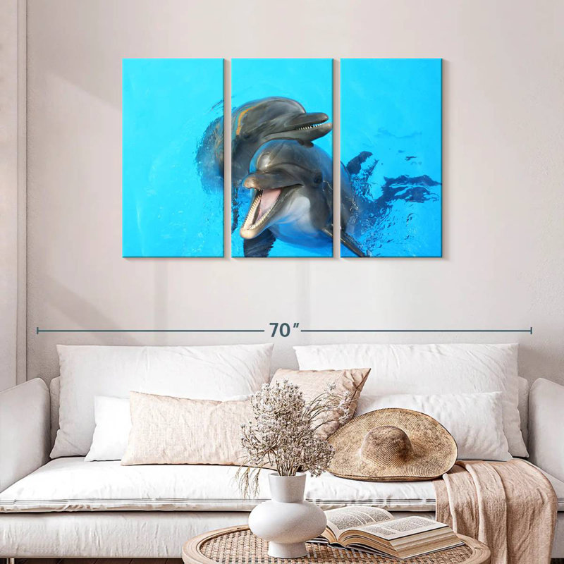 Happy Dolphins, 28" H x 45" W