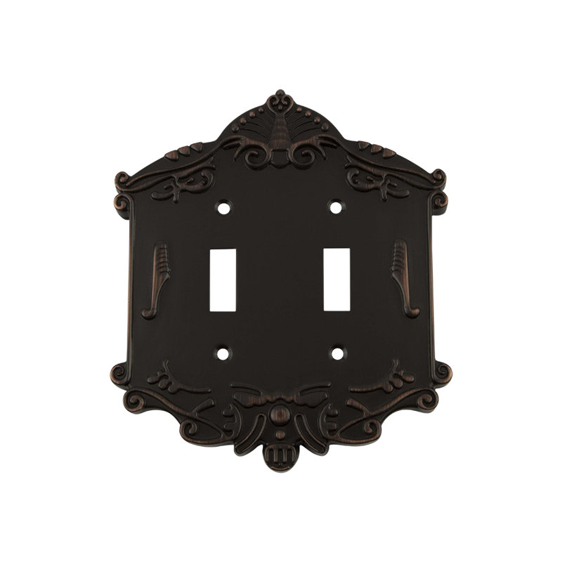 Victorian 2-Gang Toggle Light Switch Wall Plate, Timeless Bronze