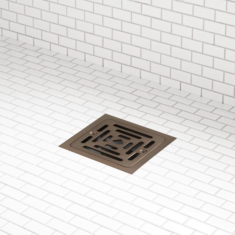 Signature Hardware Adelphi Square Shower Drain, Oil Rubbed Bronze, No