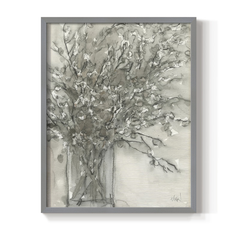 Dry Elegance I, reproduction encadrée - bois massif, H 30 po x l 24 po, Gris