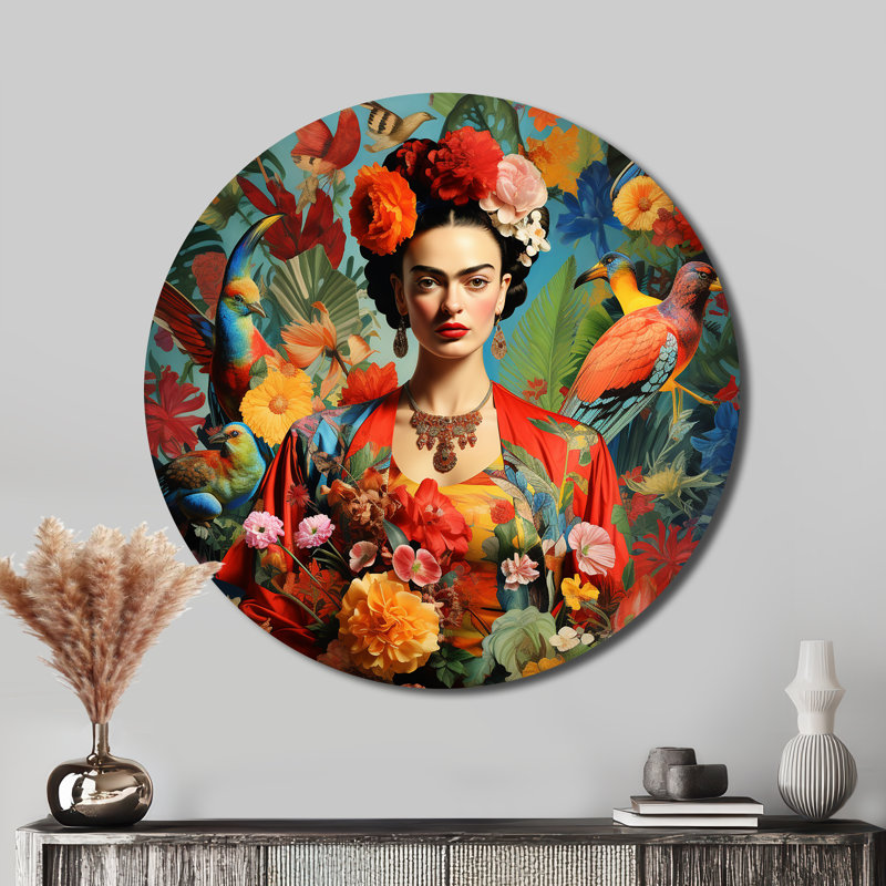 Art floral coloré coloré Frida I - People, H 16 po x l 16 po