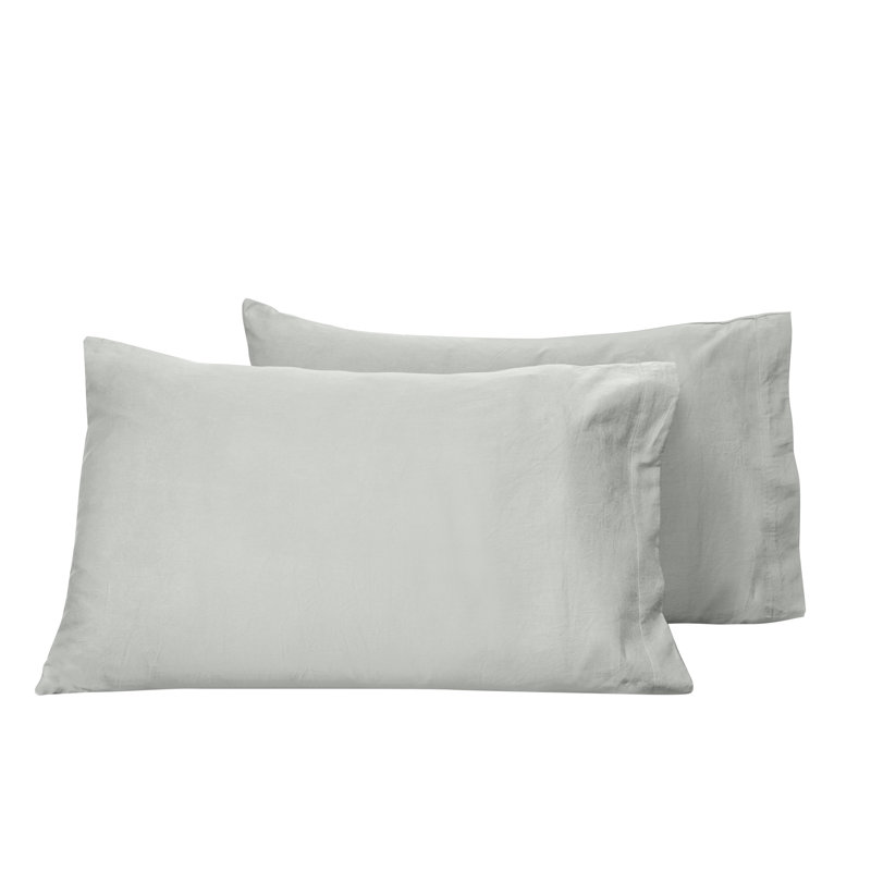 Viola Lace Sateen Pillow Case, Silver Moon, Standard